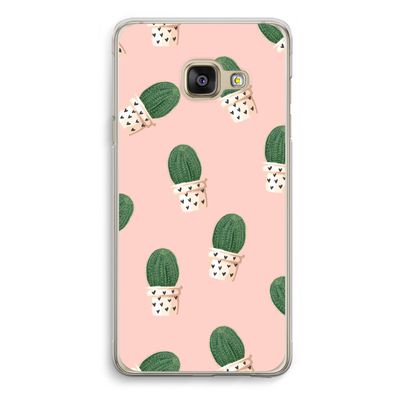 Cactusprint roze: Samsung Galaxy A3 (2016) Transparant Hoesje
