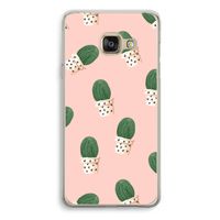 Cactusprint roze: Samsung Galaxy A3 (2016) Transparant Hoesje