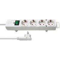 Brennenstuhl Comfort-Line Plus stekkerdoos met platte stekker 4-voudig wit 2m H05VV-F 3G1,5 | Mtools