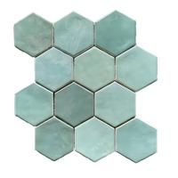 Terre d&apos;Azur Hexagonale Mosaic Verde Mix 28x30 cm