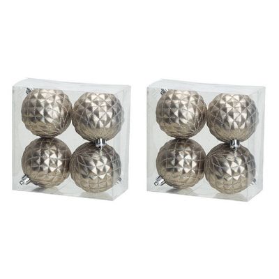 12x Luxe zilveren kunststof kerstballen 8 cm kerstboomversiering - Kerstbal