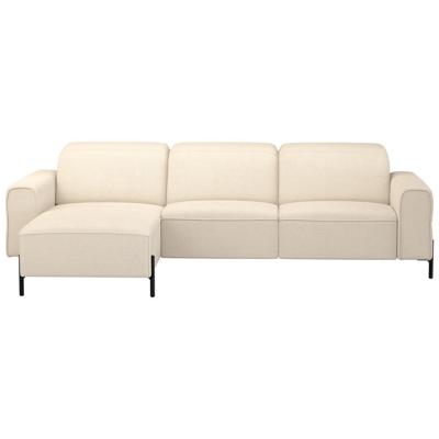 20% korting - Leen Bakker - Hoekbank Dave Links - Verstelbaar - Stof - Crème - 172x275x79 Cm