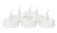 Batterijverlichting 6 stuks LED theelicht geel vlameffect met timer - Annas collection