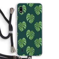 Monstera leaves: Samsung Galaxy A10 Transparant Hoesje met koord - thumbnail