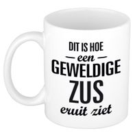 Geweldige zus cadeau koffiemok / theebeker wit 300 ml