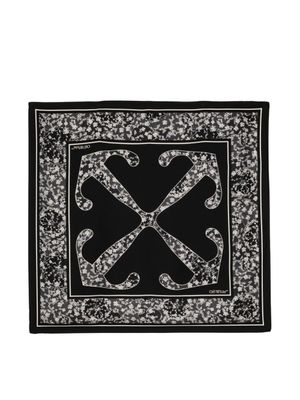Off-White foulard en soie à imprimé Arrows - Noir