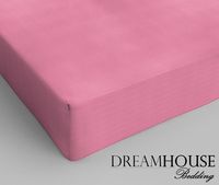 Retourdeal - Dreamhouse Katoen Hoeslaken - 160x200 cm - Roze - Tweepersoons - thumbnail