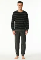 Schiesser heren pyjama badstof - Casual Nightwear - Donkergrijs