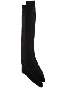 Maison Margiela chaussettes montantes Tabi en soie - Noir