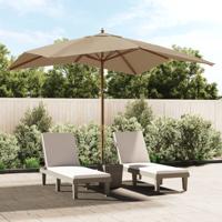 VidaXL Parasol met houten paal 300x300x273 cm taupe