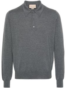 Gucci polo en laine à logo brodé - Gris