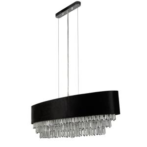 Searchlight Grote kroonluchter Glamour zwart met chroom 50818-8BK