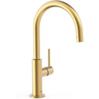 Wastafelkraan Tres Study | Opbouw | Draaibare uitloop | Mengkraan | Hoog model | 1-hendel | Rond | 24k Goud mat