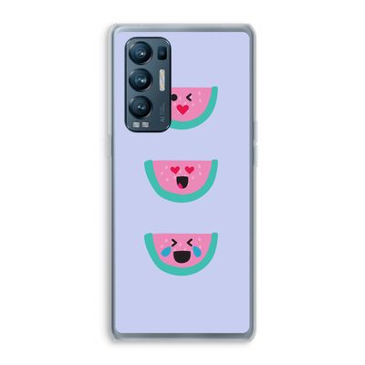 Smiley watermeloen: Oppo Find X3 Neo Transparant Hoesje