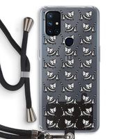 Zwarte poes: OnePlus Nord N10 5G Transparant Hoesje met koord