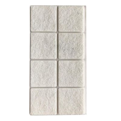 Plakvilt wit vierkant 5 bij 5 cm en hoogte 0,35 cm van vilt - 8 stuks