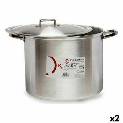 Casserolepan met deksel Kinvara Zilverkleurig Aluminium 44 x 30 x 35 cm (2 Stuks) Casserolepan met deksel Kinvara Zilverkleurig Aluminium 44 x 30 x 35 cm (2 Stuks)
