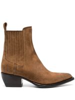 Golden Goose Debbie leather ankle boots - Marron