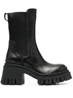 Premiata bottes en cuir à talon épais - Noir