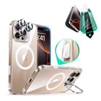 iPhone 16 Pro Classic Hybrid Magnetic Case Protection Bundle (Camera Control, Stash Stand) - Clear