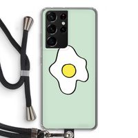 Spiegelei: Samsung Galaxy S21 Ultra Transparant Hoesje met koord