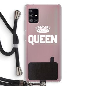Queen zwart: Samsung Galaxy A51 5G Transparant Hoesje met koord