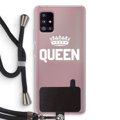 Queen zwart: Samsung Galaxy A51 5G Transparant Hoesje met koord
