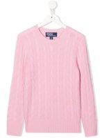 POLO RALPH LAUREN KIDS pull en maille torsadée - Rose