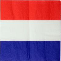 Frankrijk landen thema servetten - 20x - blauw/wit/rood - 3-laags papier - 33 x 33 cm