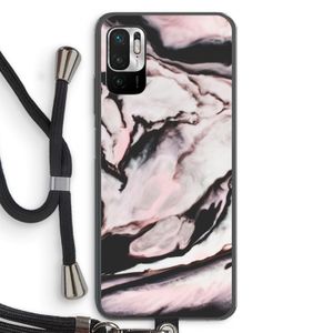 Roze stroom: Xiaomi Redmi Note 10 5G Transparant Hoesje met koord