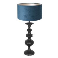 Steinhauer Klassieke schemerlampLyons C met blauwe velours kap - 3488ZW