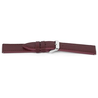 Horlogeband Universeel H722 Leder Bordeaux 22mm