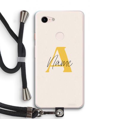 Amber Script: Pixel 3 XL Transparant Hoesje met koord
