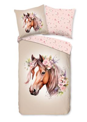 Good Morning Kinderdekbedovertrek "kat" - Zand - (135x200 cm) - Katoen