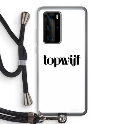 Topwijf Wit: Huawei P40 Pro Transparant Hoesje met koord