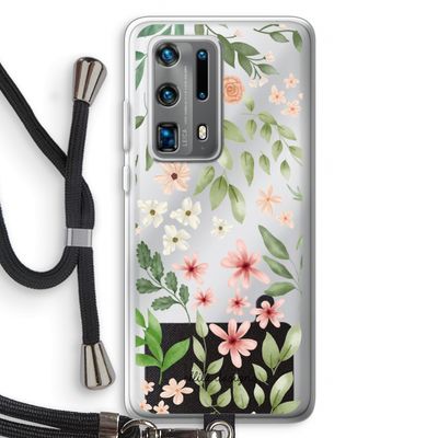 Botanical sweet flower heaven: Huawei P40 Pro Plus Transparant Hoesje met koord
