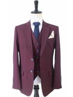 Maatpak Voor Heren | 3-delig Pak | Wijn Rood | Kamgaren Wol | Lichtgewicht & Ademend | Peaky Blinders