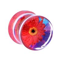 Double Flared Plug met bloemendesign Acryl Tunnels & Plugs