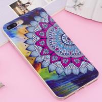 For iPhone 8 Plus & 7 Plus Noctilucent IMD Flower Pattern Soft TPU Back Case Protector Cover