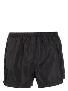 Prada short de bain à logo imprimé - Noir