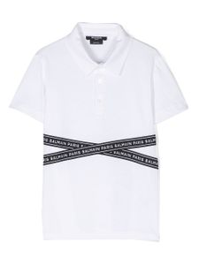 Balmain Kids logo-print polo shirt - Blanc