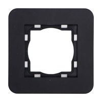 Mat zwart Afdekraam 1 voudig soft touch 8071STSW ronde hoeken 50x50mm Eslohe