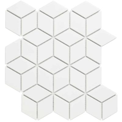 The Mosaic Factory Paris Mozaiek Tegel Cubic - Wit Porselein Geglazuurd 266x305 mm