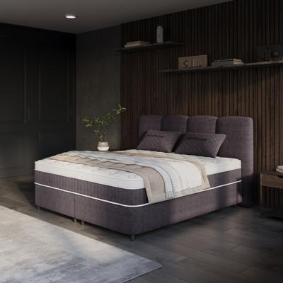 2-Persoons Boxspring Met Opbergruimte - Allure - Antraciet - Antraciet 180x200 Cm - - Inclusief Topper - Dekbed-Discounter.nl
