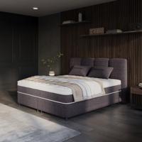 2-Persoons Boxspring Met Opbergruimte - Allure - Antraciet - Antraciet 180x200 Cm - - Inclusief Topper - Dekbed-Discounter.nl