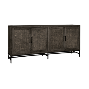 RENEW Dressoir 'Carini' Hout en Webbing, 200cm, kleur Zwart