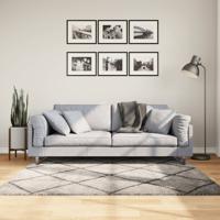 VidaXL Vloerkleed pamplona shaggy hoogpolig 160x160 cm beige antraciet