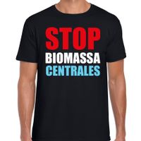 Stop biomassa centrales demonstratie / protest t-shirt zwart voor heren