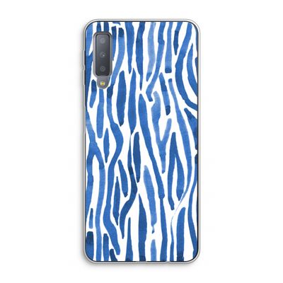 Blauwe nerven: Samsung Galaxy A7 (2018) Transparant Hoesje