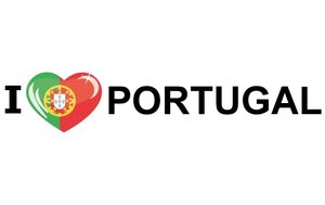 5x stuks I Love Portugal vlaggen thema sticker 19 x 4 cm